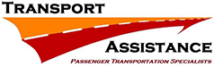 A red and orange logo for transport assist.